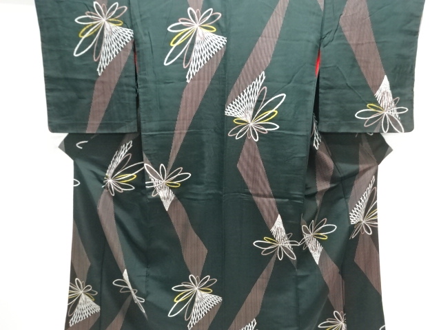 JAPANESE KIMONO / ANTIQUE KIMONO / WOVEN FLORAL PATTERNS / TAISHO ROMA